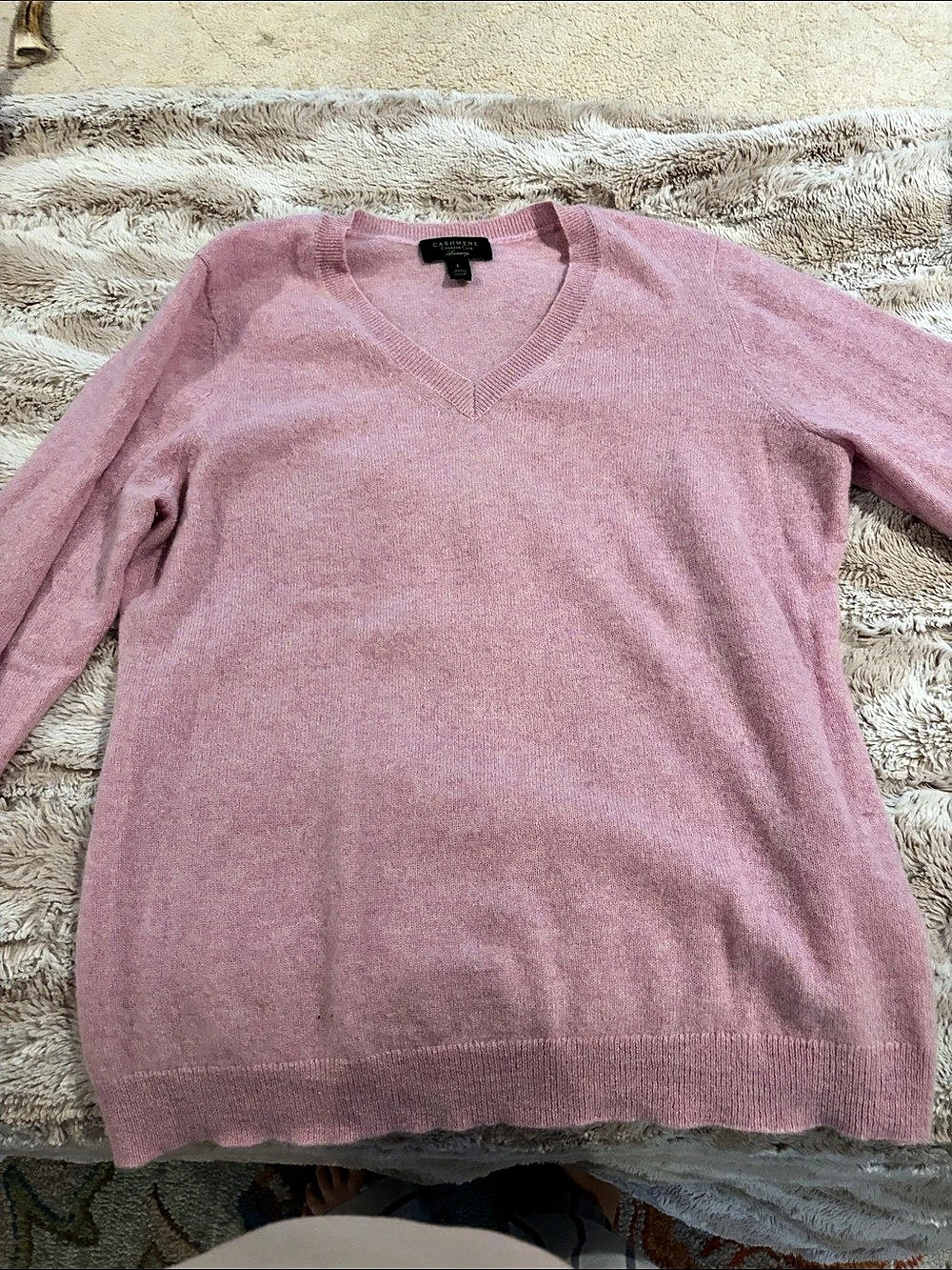 Charter Club The Cashmere Collection V-Neck Sweater Pink